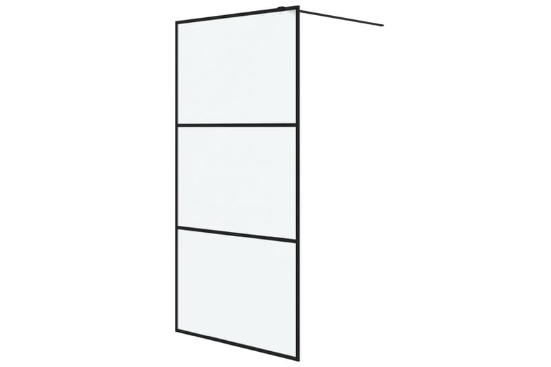 Walk-in suihkuseinäke musta 100x195 cm huurrettu ESG-lasi - Musta - Talo & remontointi - Keittiö & kylpyhuone - Kylpyhuone - Suihkukalusteet - Suihkuseinät