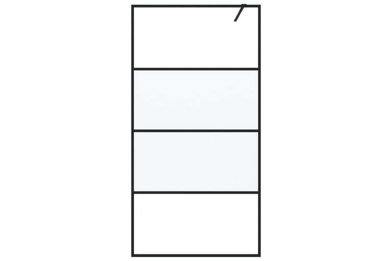 Walk-in suihkuseinäke musta 100x195 cm puolihuurrettu ESG-la - Musta - Talo & remontointi - Keittiö & kylpyhuone - Kylpyhuone - Suihkukalusteet - Suihkuseinät