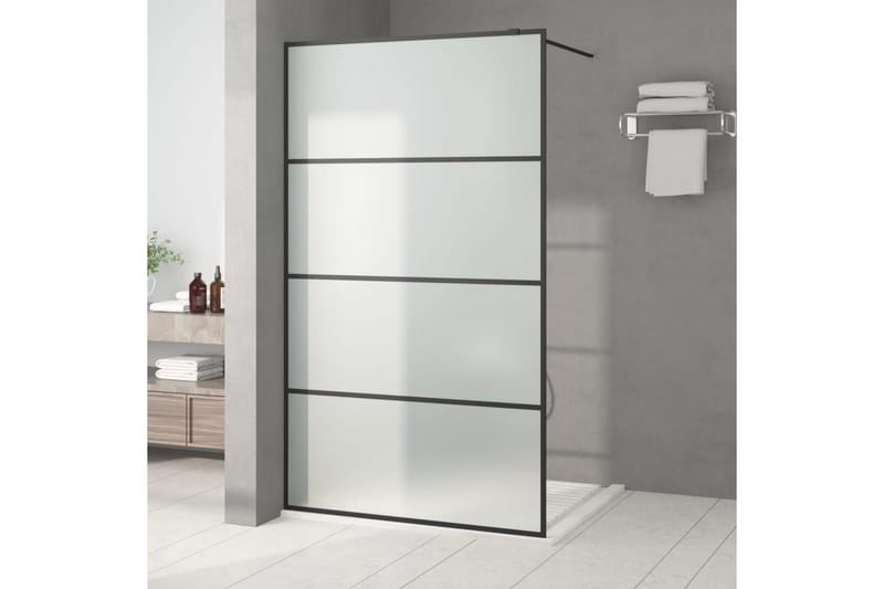 Walk-in suihkuseinäke musta 115x195 cm huurrettu ESG-lasi - Musta - Talo & remontointi - Keittiö & kylpyhuone - Kylpyhuone - Suihkukalusteet - Suihkuseinät