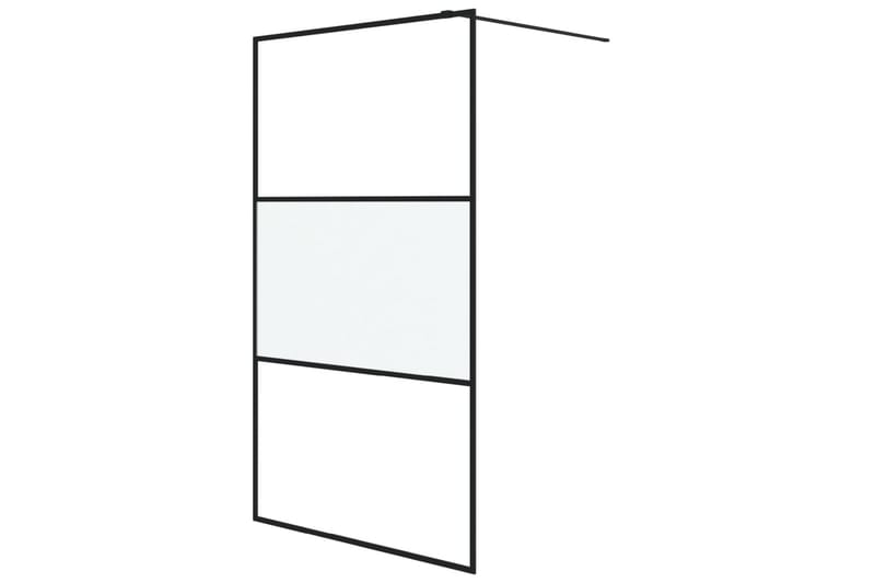 Walk-in suihkuseinäke musta 115x195 cm puolihuurrettu ESG-la - Musta - Talo & remontointi - Keittiö & kylpyhuone - Kylpyhuone - Suihkukalusteet - Suihkuseinät