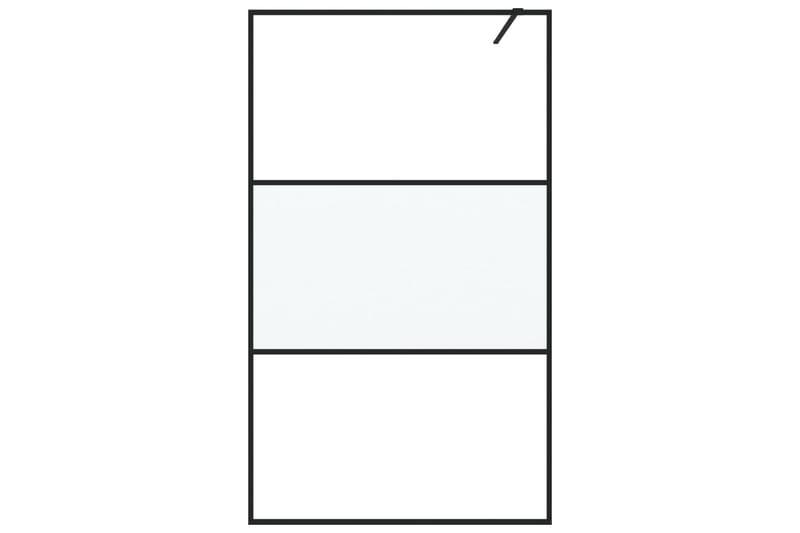 Walk-in suihkuseinäke musta 115x195 cm puolihuurrettu ESG-la - Musta - Talo & remontointi - Keittiö & kylpyhuone - Kylpyhuone - Suihkukalusteet - Suihkuseinät