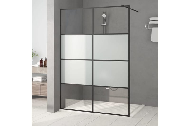Walk-in suihkuseinäke musta 140x195 cm puolihuurrettu ESG-la - Musta - Talo & remontointi - Keittiö & kylpyhuone - Kylpyhuone - Suihkukalusteet - Suihkuseinät
