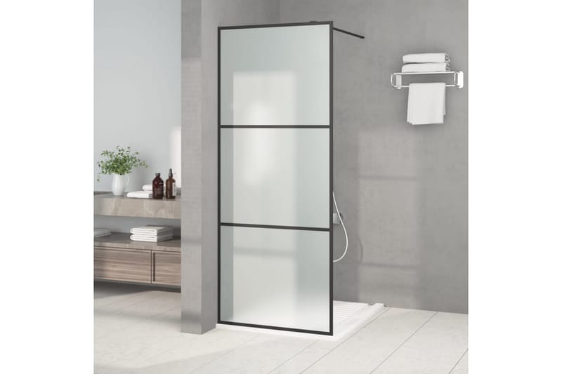 Walk-in suihkuseinäke musta 80x195 cm huurrettu ESG-lasi - Musta - Talo & remontointi - Keittiö & kylpyhuone - Kylpyhuone - Suihkukalusteet - Suihkuseinät