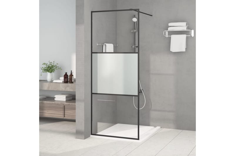 Walk-in suihkuseinäke musta 80x195 cm puolihuurrettu ESG-las - Musta - Talo & remontointi - Keittiö & kylpyhuone - Kylpyhuone - Suihkukalusteet - Suihkuseinät