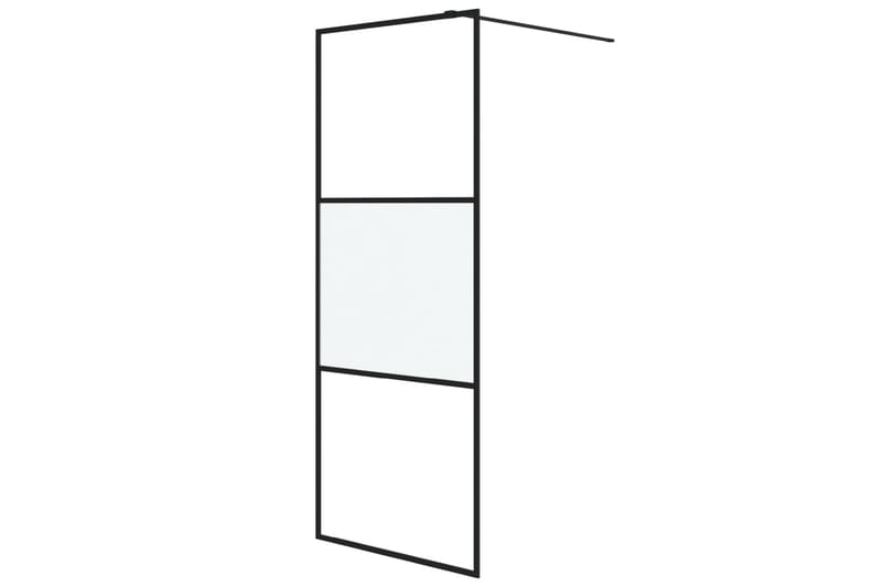 Walk-in suihkuseinäke musta 80x195 cm puolihuurrettu ESG-las - Musta - Talo & remontointi - Keittiö & kylpyhuone - Kylpyhuone - Suihkukalusteet - Suihkuseinät