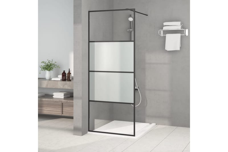 Walk-in suihkuseinäke musta 80x195 cm puolihuurrettu ESG-las - Musta - Talo & remontointi - Keittiö & kylpyhuone - Kylpyhuone - Suihkukalusteet - Suihkuseinät