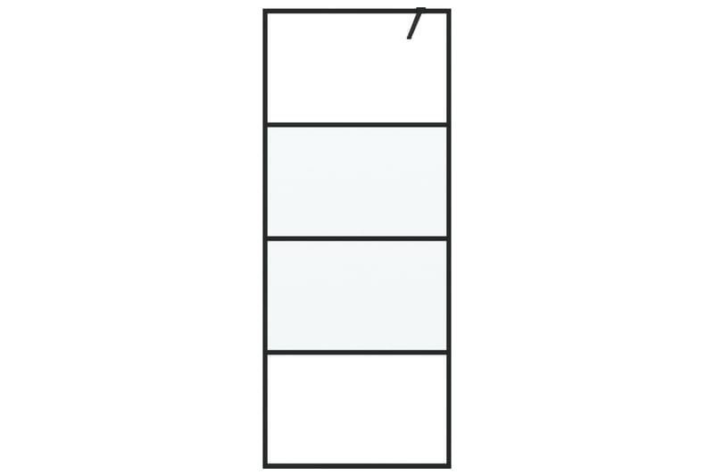 Walk-in suihkuseinäke musta 80x195 cm puolihuurrettu ESG-las - Musta - Talo & remontointi - Keittiö & kylpyhuone - Kylpyhuone - Suihkukalusteet - Suihkuseinät