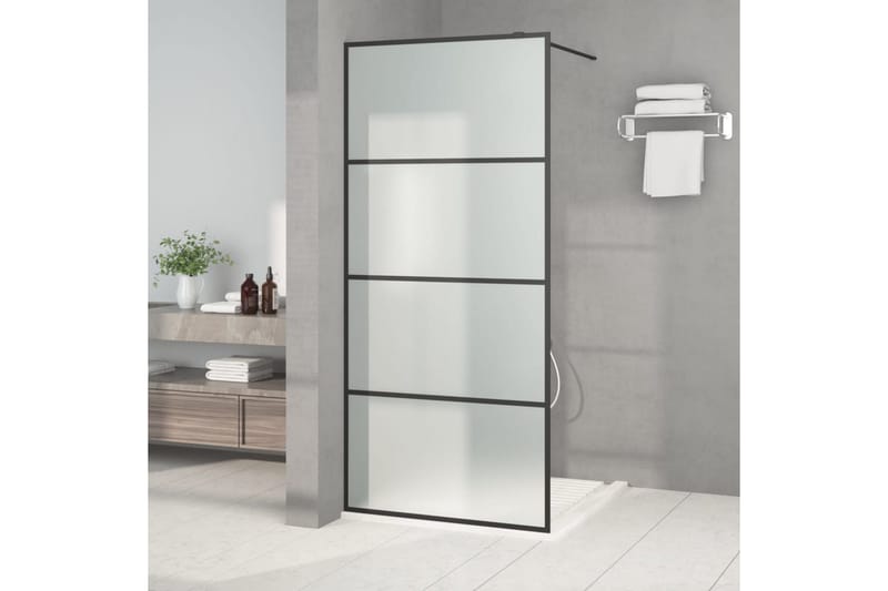 Walk-in suihkuseinäke musta 90x195 cm huurrettu ESG-lasi - Musta - Talo & remontointi - Keittiö & kylpyhuone - Kylpyhuone - Suihkukalusteet - Suihkuseinät