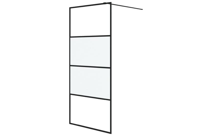 Walk-in suihkuseinäke musta 90x195 cm puolihuurrettu ESG-las - Musta - Talo & remontointi - Keittiö & kylpyhuone - Kylpyhuone - Suihkukalusteet - Suihkuseinät