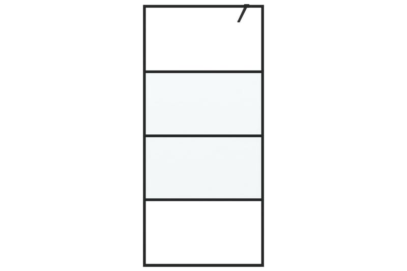 Walk-in suihkuseinäke musta 90x195 cm puolihuurrettu ESG-las - Musta - Talo & remontointi - Keittiö & kylpyhuone - Kylpyhuone - Suihkukalusteet - Suihkuseinät
