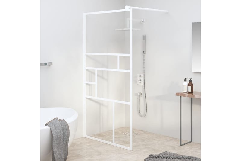 Walk-in suihkuseinä 100x195 cm ESG-lasi valkoinen - Valkoinen - Talo & remontointi - Keittiö & kylpyhuone - Kylpyhuone - Suihkukalusteet - Suihkuseinät