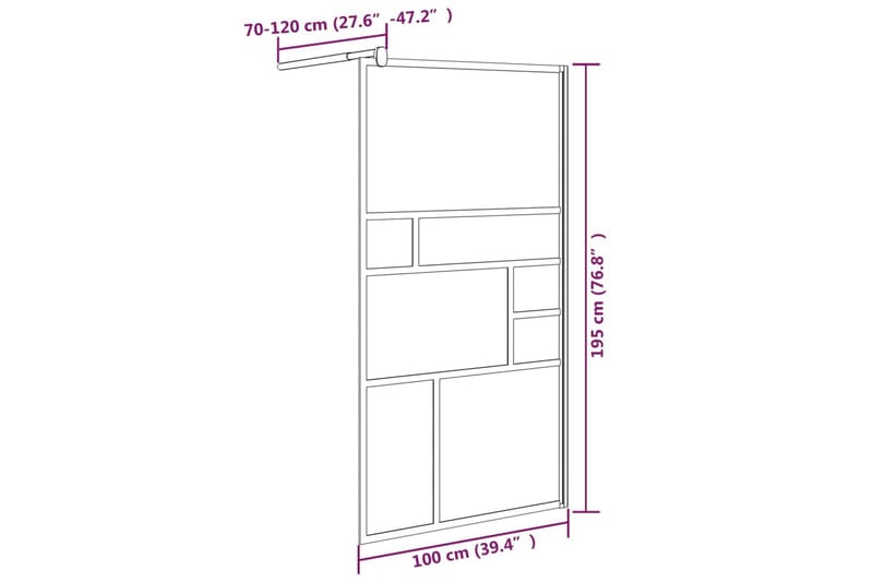Walk-in suihkuseinä 100x195 cm ESG-lasi valkoinen - Valkoinen - Talo & remontointi - Keittiö & kylpyhuone - Kylpyhuone - Suihkukalusteet - Suihkuseinät