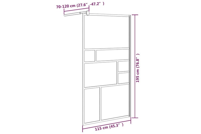 Walk-in suihkuseinä 115x195 cm ESG-lasi valkoinen - Valkoinen - Talo & remontointi - Keittiö & kylpyhuone - Kylpyhuone - Suihkukalusteet - Suihkuseinät