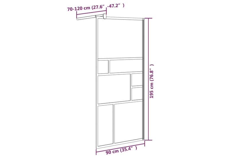 Walk-in suihkuseinä 90x195 cm ESG-lasi valkoinen - Valkoinen - Talo & remontointi - Keittiö & kylpyhuone - Kylpyhuone - Suihkukalusteet - Suihkuseinät