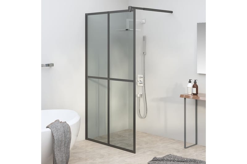 Walk-in suihkuseinäke 100x195 cm tumma karkaistu lasi - Musta - Talo & remontointi - Keittiö & kylpyhuone - Kylpyhuone - Suihkukalusteet - Suihkuseinät