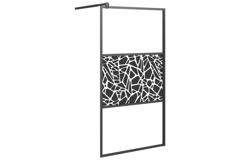Walk-in suihkuseinäke 115x195cm ESG-lasi kivikuvioinnilla mu - Musta - Talo & remontointi - Keittiö & kylpyhuone - Kylpyhuone - Suihkukalusteet - Suihkuseinät