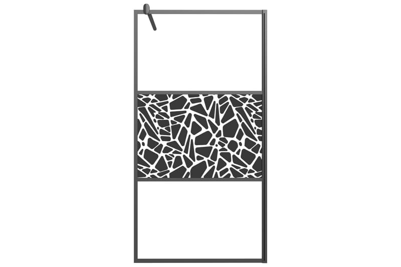 Walk-in suihkuseinäke 115x195cm ESG-lasi kivikuvioinnilla mu - Musta - Talo & remontointi - Keittiö & kylpyhuone - Kylpyhuone - Suihkukalusteet - Suihkuseinät