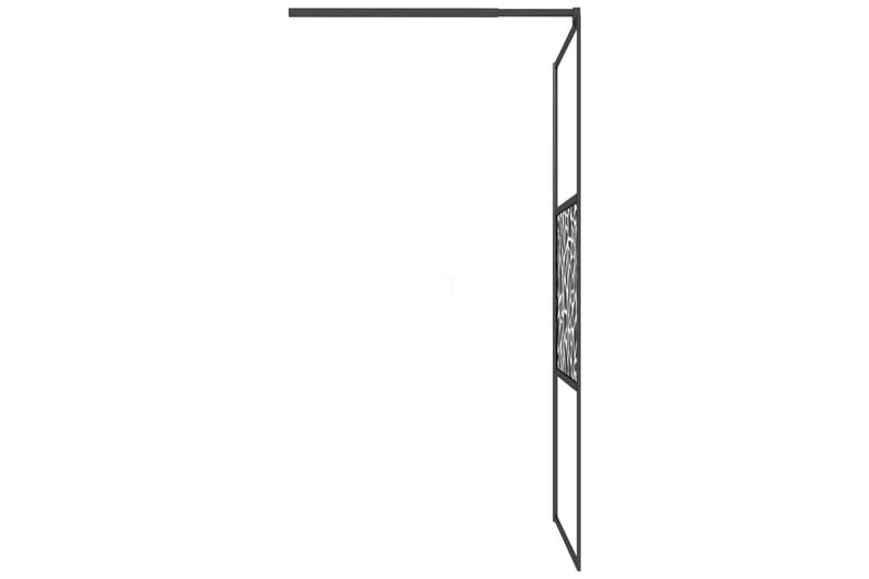 Walk-in suihkuseinäke 115x195cm ESG-lasi kivikuvioinnilla mu - Musta - Talo & remontointi - Keittiö & kylpyhuone - Kylpyhuone - Suihkukalusteet - Suihkuseinät