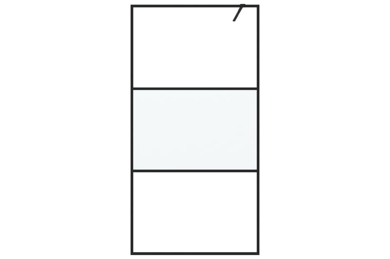Walk-in suihkuseinäke musta 100x195 cm puolihuurrettu ESG-la - Musta - Talo & remontointi - Keittiö & kylpyhuone - Kylpyhuone - Suihkukalusteet - Suihkuseinät