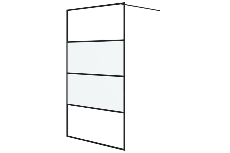 Walk-in suihkuseinäke musta 115x195 cm puolihuurrettu ESG-la - Musta - Talo & remontointi - Keittiö & kylpyhuone - Kylpyhuone - Suihkukalusteet - Suihkuseinät