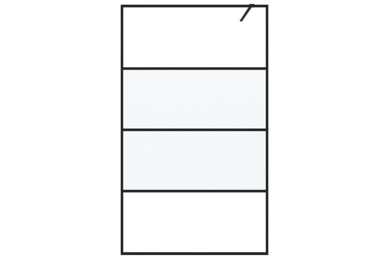 Walk-in suihkuseinäke musta 115x195 cm puolihuurrettu ESG-la - Musta - Talo & remontointi - Keittiö & kylpyhuone - Kylpyhuone - Suihkukalusteet - Suihkuseinät