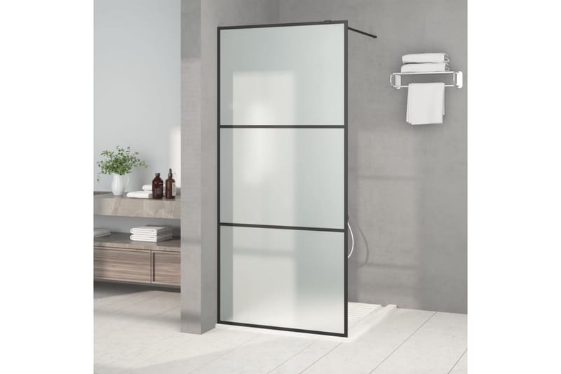 Walk-in suihkuseinäke musta 90x195 cm huurrettu ESG-lasi - Musta - Talo & remontointi - Keittiö & kylpyhuone - Kylpyhuone - Suihkukalusteet - Suihkuseinät