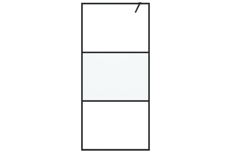 Walk-in suihkuseinäke musta 90x195 cm puolihuurrettu ESG-las - Musta - Talo & remontointi - Keittiö & kylpyhuone - Kylpyhuone - Suihkukalusteet - Suihkuseinät