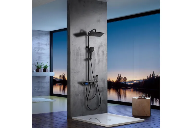 Sadesuihkusetti LED-näytöllä - Talo & remontointi - Keittiö & kylpyhuone - Kylpyhuone - Suihkut - Suihkusetit