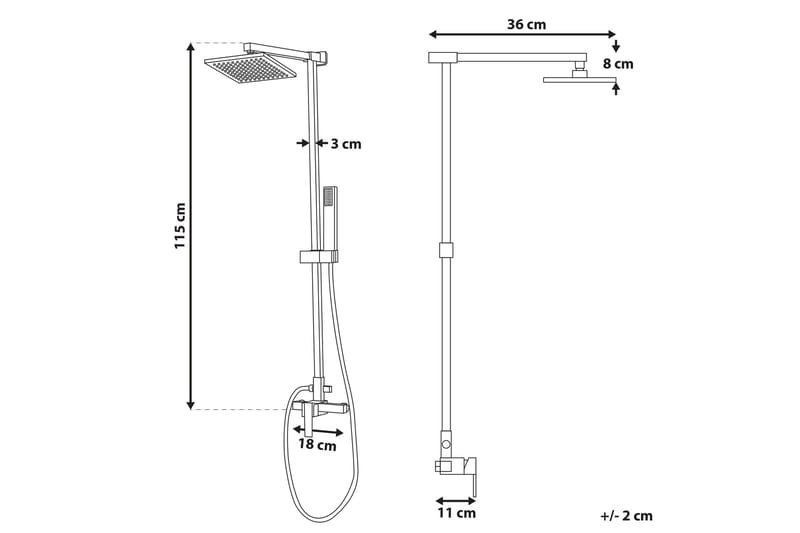 Bodada Suihkusetti kattosuihkulla - Kulta - Talo & remontointi - Keittiö & kylpyhuone - Kylpyhuone - Suihkut - Suihkusetit