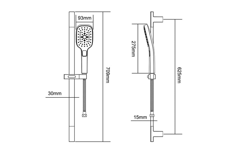 Suihkusetti Kolborshult 70 cm - Kromi - Talo & remontointi - Keittiö & kylpyhuone - Kylpyhuone - Suihkut - Suihkusetit