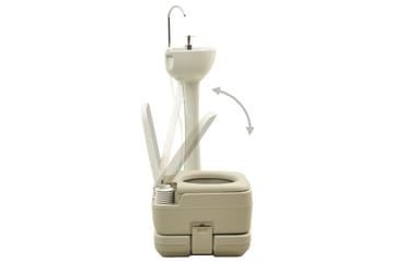 Kannettava retkeily-WC 10+10 l ja käsinpesuallas 20 l harmaa - Harmaa - Talo & remontointi - Keittiö & kylpyhuone - Kylpyhuone - WC-istuimet - WC-istuin kaksoishuuhtelu