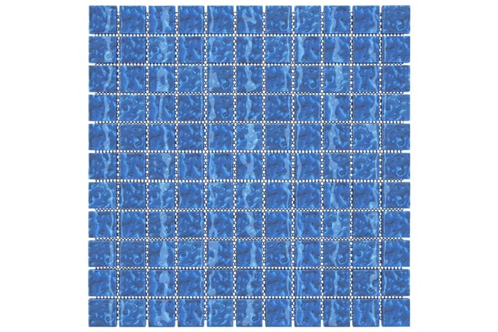 Mosaiikkilaatat itsekiinnittyvät 11 kpl sininen 30x30cm lasi - Sininen - Lasimosaiikki