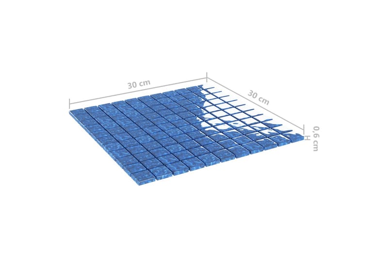 Mosaiikkilaatat itsekiinnittyvät 11 kpl sininen 30x30cm lasi - Sininen - Talo & remontointi - Keittiö & kylpyhuone - Seinälaatat & Lattialaatat - Mosaiikki - Lasimosaiikki