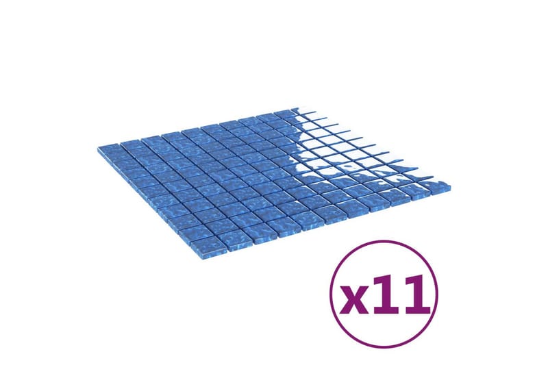 Mosaiikkilaatat itsekiinnittyvät 11 kpl sininen 30x30cm lasi - Sininen - Talo & remontointi - Keittiö & kylpyhuone - Seinälaatat & Lattialaatat - Mosaiikki - Lasimosaiikki