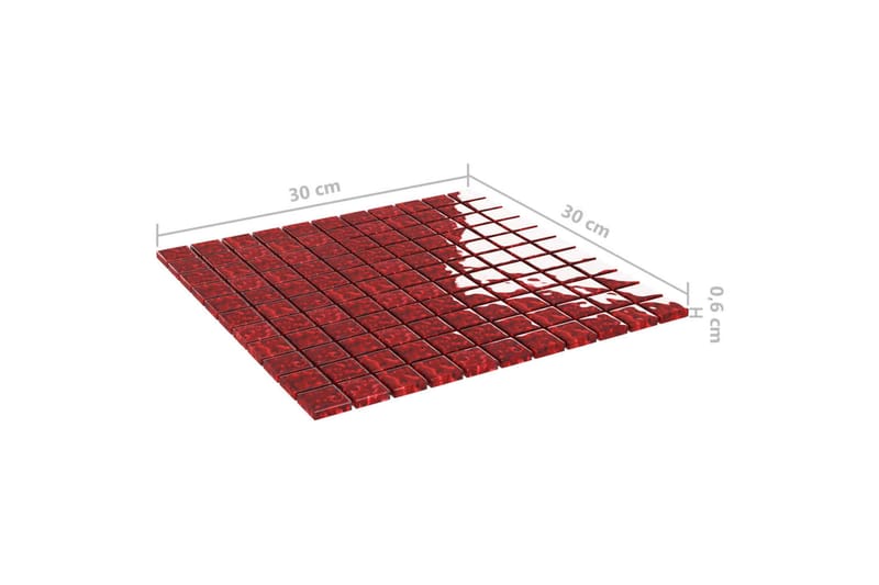 Mosaiikkilaatat itsekiinnittyvät 11kpl punainen 30x30 cm - Punainen - Talo & remontointi - Keittiö & kylpyhuone - Seinälaatat & Lattialaatat - Mosaiikki - Lasimosaiikki