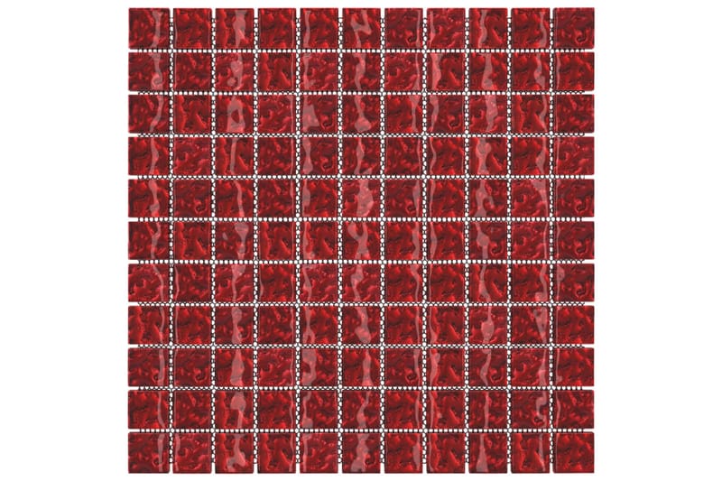 Mosaiikkilaatat itsekiinnittyvät 11kpl punainen 30x30 cm - Punainen - Talo & remontointi - Keittiö & kylpyhuone - Seinälaatat & Lattialaatat - Mosaiikki - Lasimosaiikki