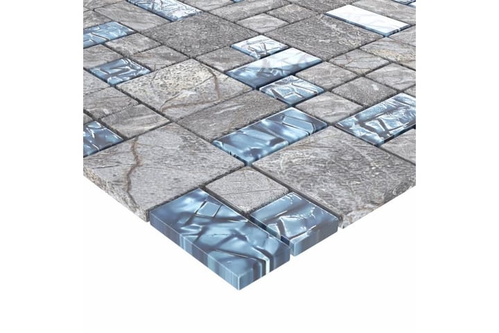 Mosaiikkilaatat itsekiinnittyvät 22kpl siniharmaa 30x30cm - Monivärinen - Lasimosaiikki