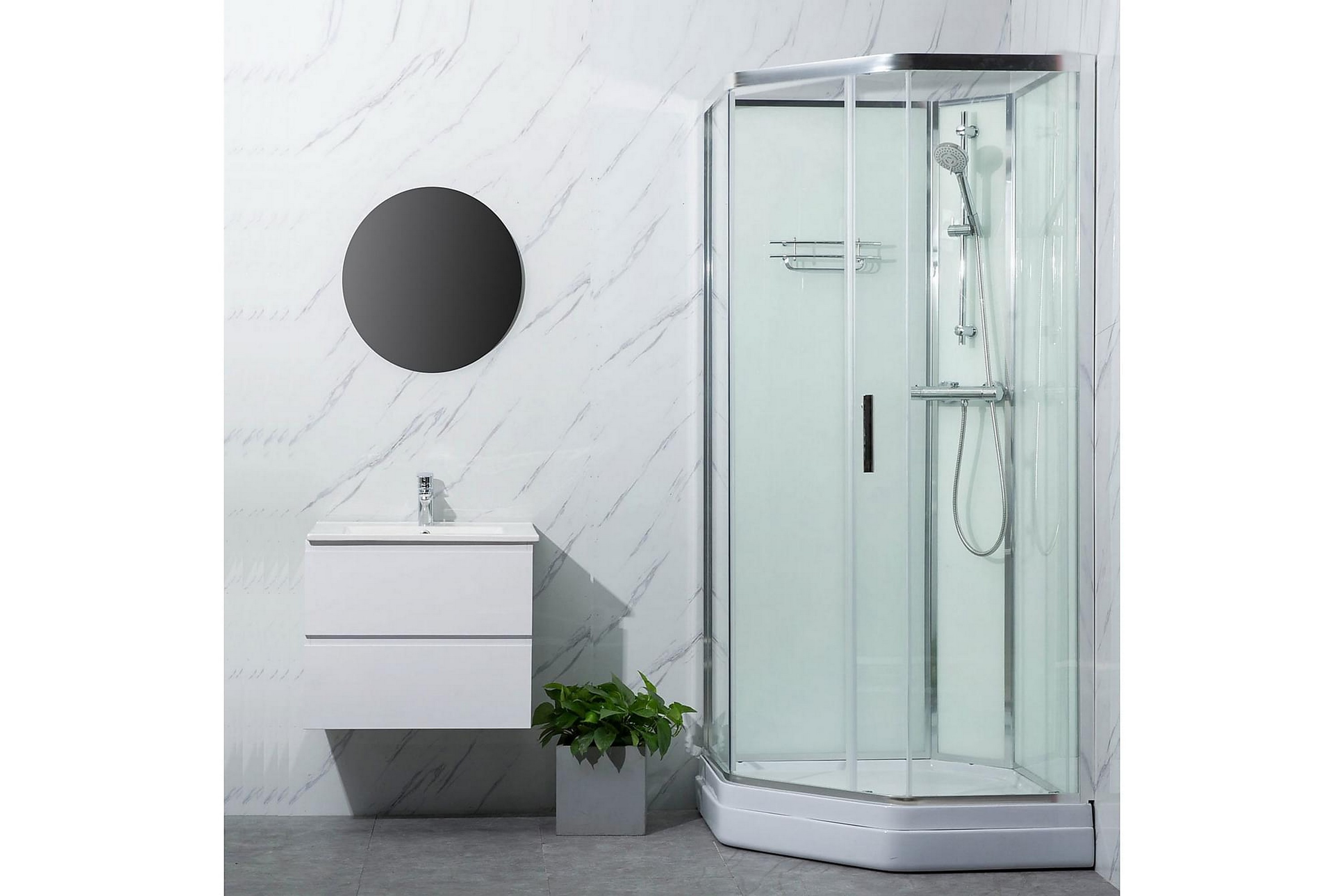 Suihkukaappi Ideal 90x90 cm Elegant - Valkoinen