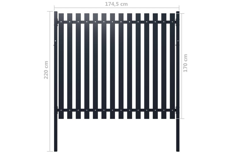 Aitapaneeli antrasiitti 174,5x170 cm jauhemaalattu teräs - Antrasiitti - Talo & remontointi - Näkösuojat & aitaukset - Aita - Aitatolpat