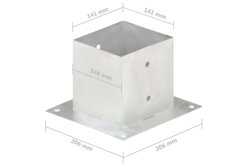 Aitatolpan jalat 4 kpl galvanoitua metallia 141 mm - Hopea - Aitatolpat