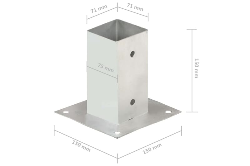 Aitatolpan jalat 4 kpl galvanoitua metallia 71 mm - Hopea - Talo & remontointi - Näkösuojat & aitaukset - Aita - Aitatolpat