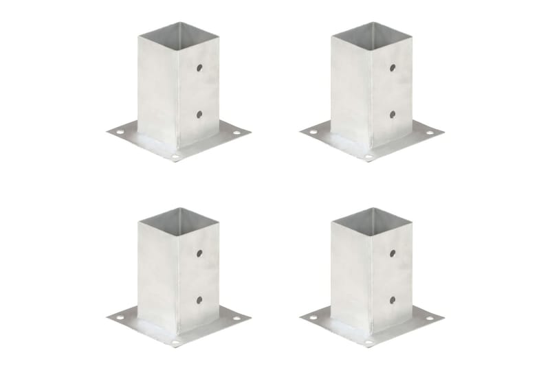 Aitatolpan jalat 4 kpl galvanoitua metallia 81 mm - Hopea - Talo & remontointi - Näkösuojat & aitaukset - Aita - Aitatolpat