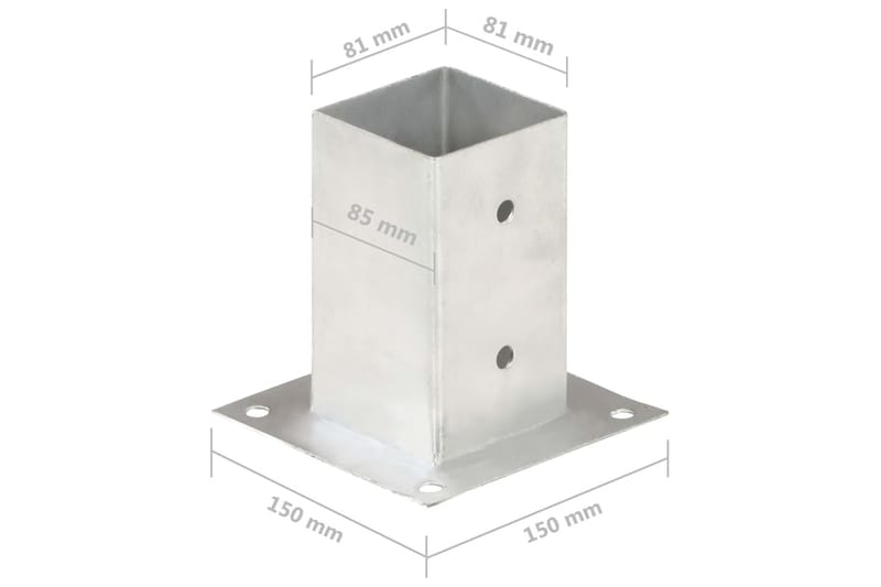 Aitatolpan jalat 4 kpl galvanoitua metallia 81 mm - Hopea - Talo & remontointi - Näkösuojat & aitaukset - Aita - Aitatolpat