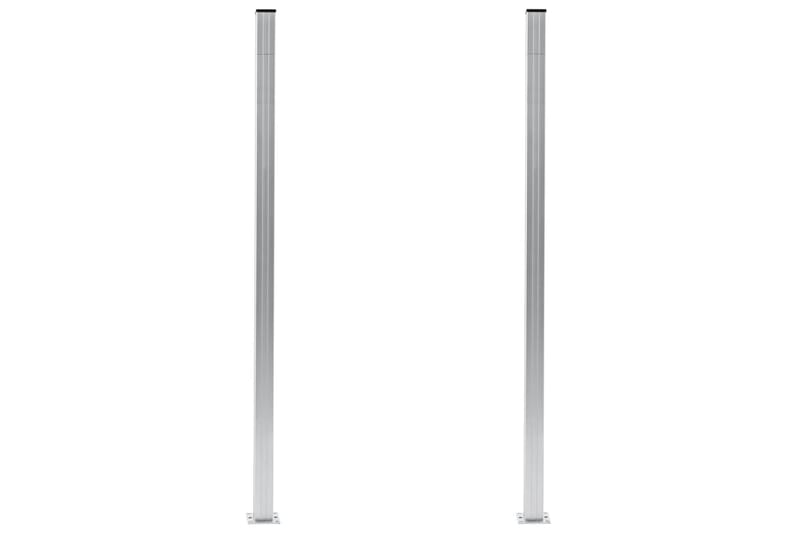 Aitatolpat 2 kpl alumiini 185 cm - Hopea - Talo & remontointi - Näkösuojat & aitaukset - Aita - Aitatolpat