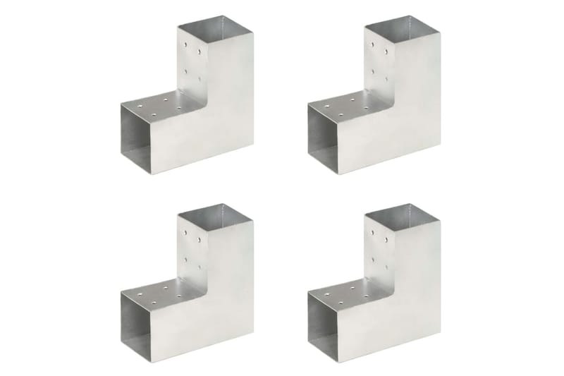 Tolppaliittimet 4 kpl L-muoto galvanoitu metalli 81x81 mm - Talo & remontointi - Näkösuojat & aitaukset - Aita - Aitatolpat