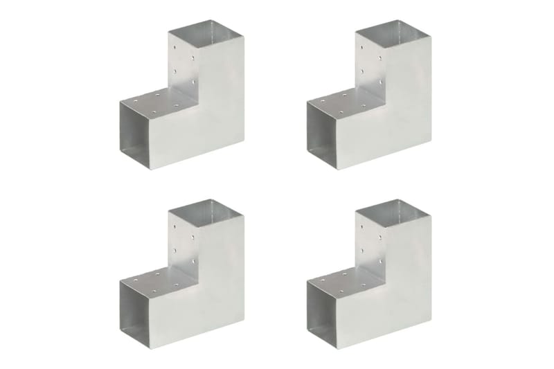 Tolppaliittimet 4 kpl L-muoto galvanoitu metalli 91x91 mm - Talo & remontointi - Näkösuojat & aitaukset - Aita - Aitatolpat