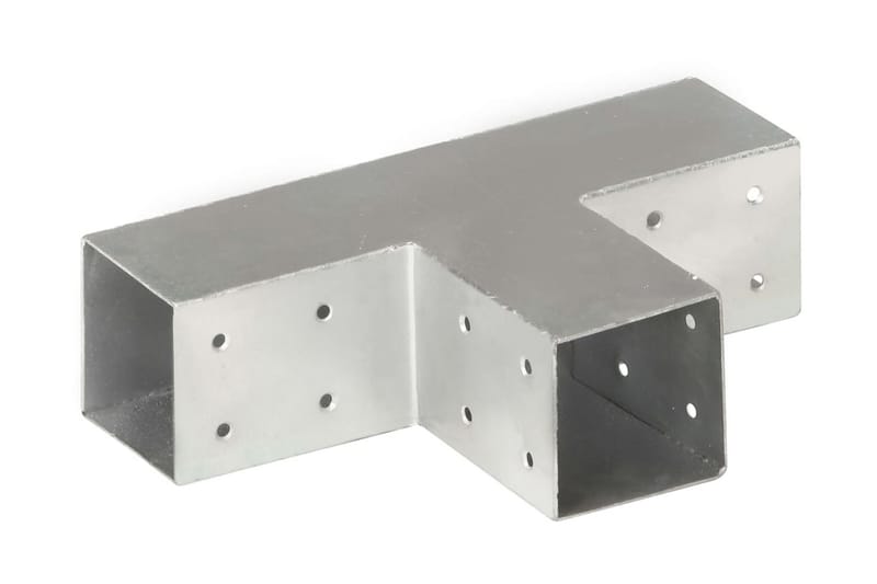 Tolppaliittimet 4 kpl T-muoto galvanoitu metalli 71x71 mm - Talo & remontointi - Näkösuojat & aitaukset - Aita - Aitatolpat