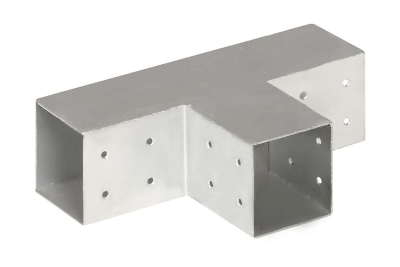 Tolppaliittimet 4 kpl T-muoto galvanoitu metalli 81x81 mm - Talo & remontointi - Näkösuojat & aitaukset - Aita - Aitatolpat