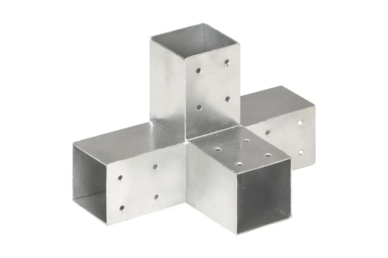 Tolppaliittimet 4 kpl X-muoto galvanoitu metalli 71x71 mm - Talo & remontointi - Näkösuojat & aitaukset - Aita - Aitatolpat
