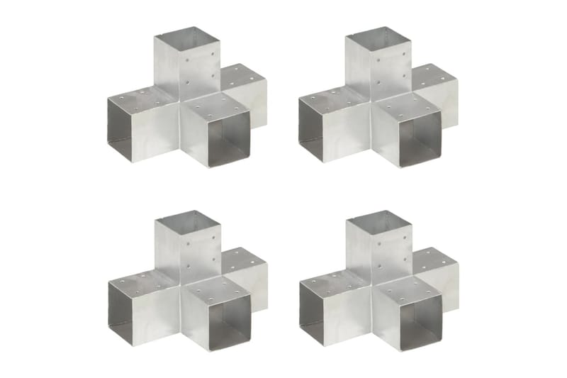 Tolppaliittimet 4 kpl X-muoto galvanoitu metalli 91x91 mm - Talo & remontointi - Näkösuojat & aitaukset - Aita - Aitatolpat